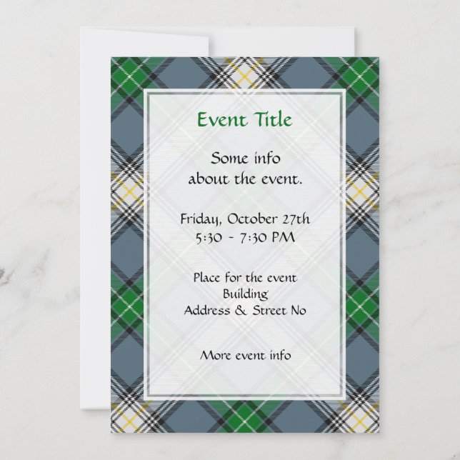 Clan MacDowall Tartan Invitation (Back)