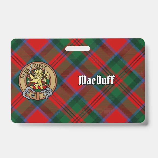 Clan MacDuff Crest over Tartan Badge (Front)