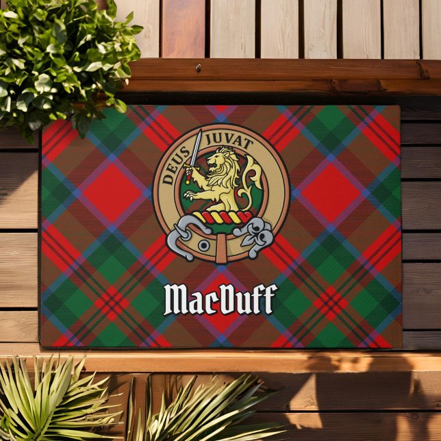 Clan MacDuff Crest over Tartan Doormat (Creator Uploaded)