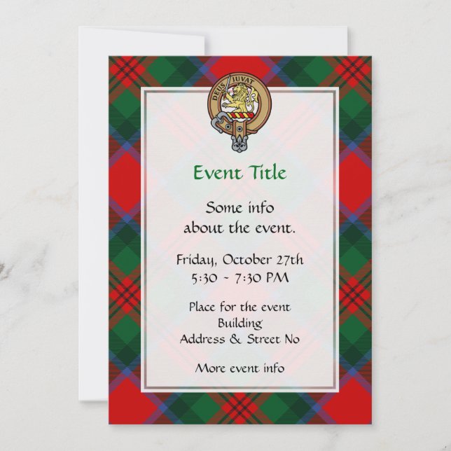 Clan MacDuff Crest over Tartan Invitation (Front)
