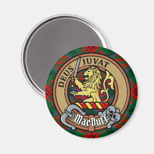 Clan MacDuff Crest over Tartan Magnet