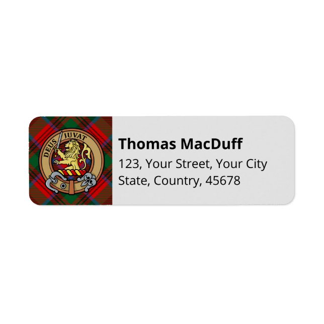 Clan MacDuff Crest sur Tartan (Devant)
