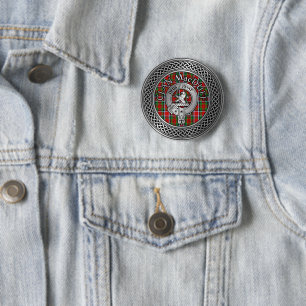 Clan MacDuff Crest & Tartan Knot 2 Inch Round Button