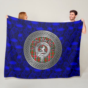 Clan MacDuff Crest & Tartan Knot Fleece Blanket