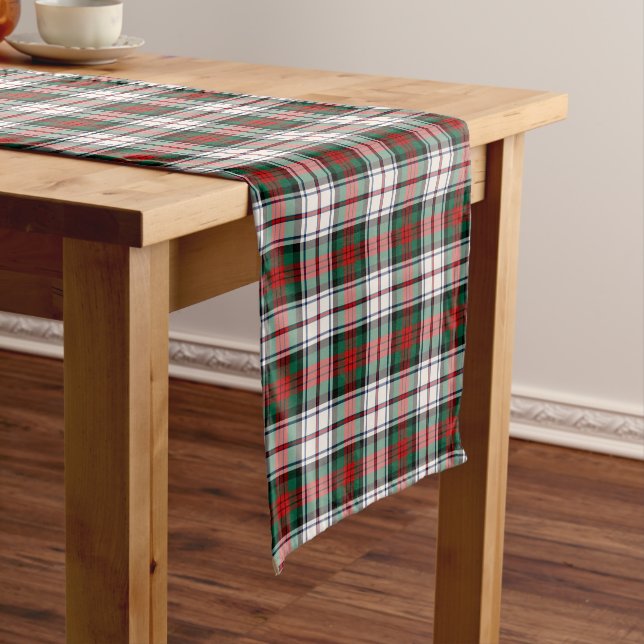 Clan MacDuff Dress Tartan Scottish Plaid Pattern Short Table Runner (In Situ)