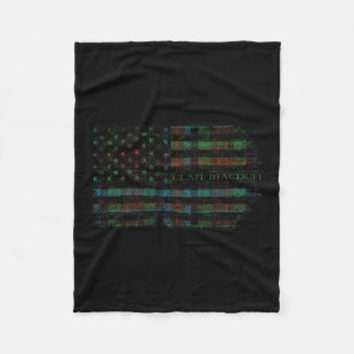Clan Macduff Hunting Scottish Tartan Us Flag Kilt  Fleece Blanket