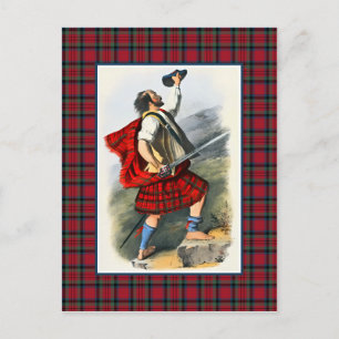 Clan MacDuff Vintage Illustration Tartan Frame Postcard