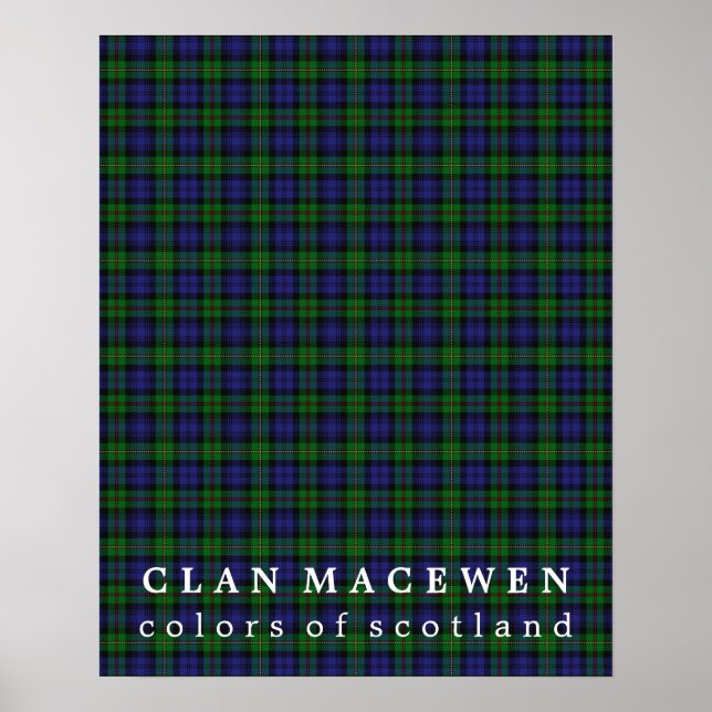 Clan MacEwen Colours of Scotland Tartan Poster (Front)
