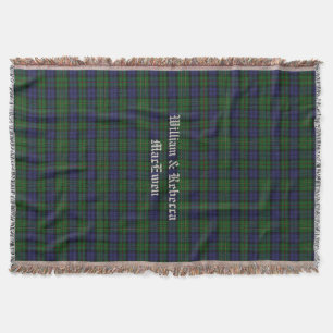 Clan MacEwen Tartan Plaid Custom Throw Blanket