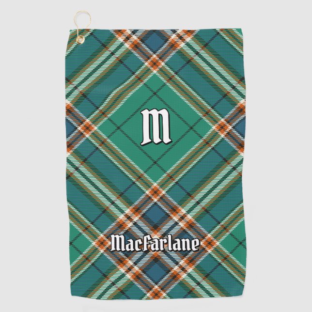 Clan MacFarlane Ancient Hunting Tartan Golf Towel (Front)