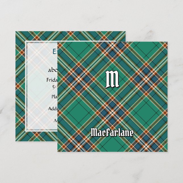Clan MacFarlane Ancient Hunting Tartan Invitation (Front/Back)