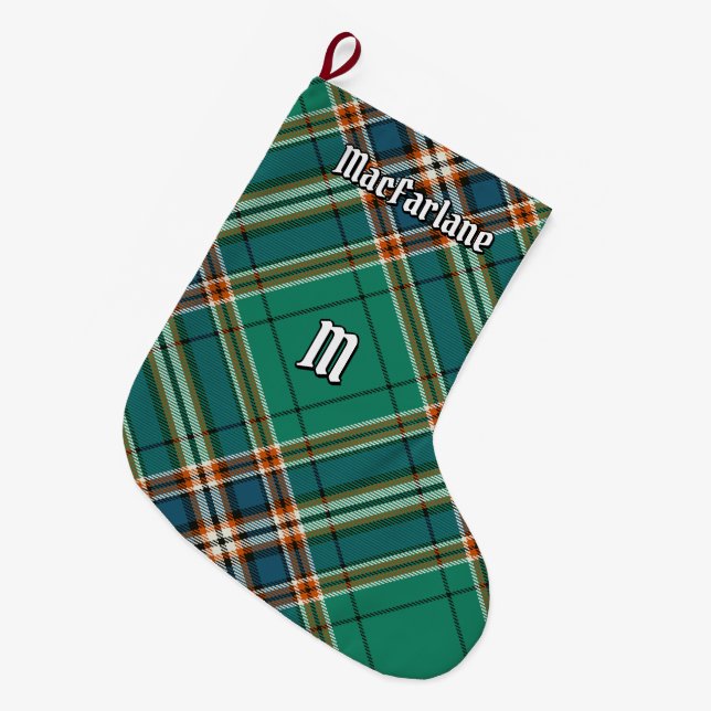 Clan MacFarlane Ancient Hunting Tartan Large Christmas Stocking (Front (Hanging))