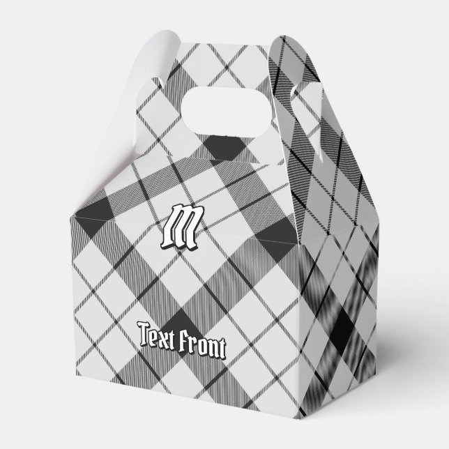 Clan MacFarlane Black and White Tartan Favor Box (Front Side)