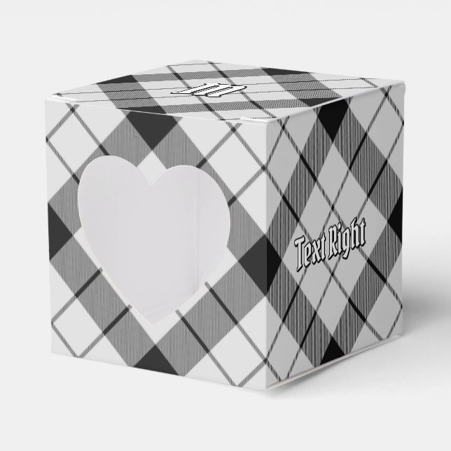 Clan MacFarlane Black and White Tartan Favor Box (Front Side)