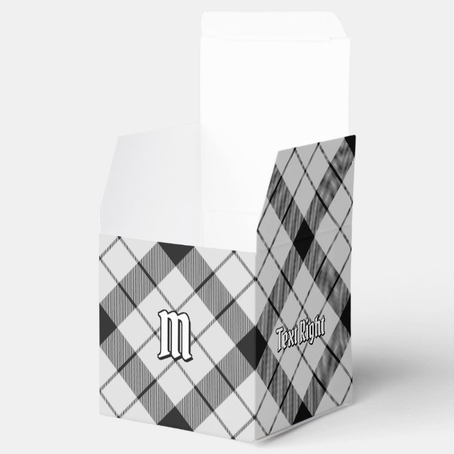 Clan MacFarlane Black and White Tartan Favor Box (Opened)