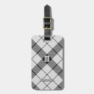 Clan MacFarlane Black and White Tartan Luggage Tag