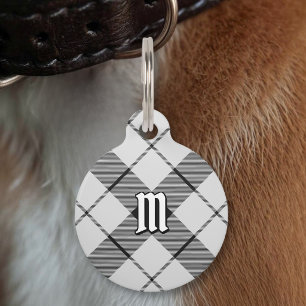 Clan MacFarlane Black and White Tartan Pet Tag