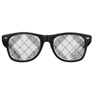 Clan MacFarlane Black and White Tartan Retro Sunglasses