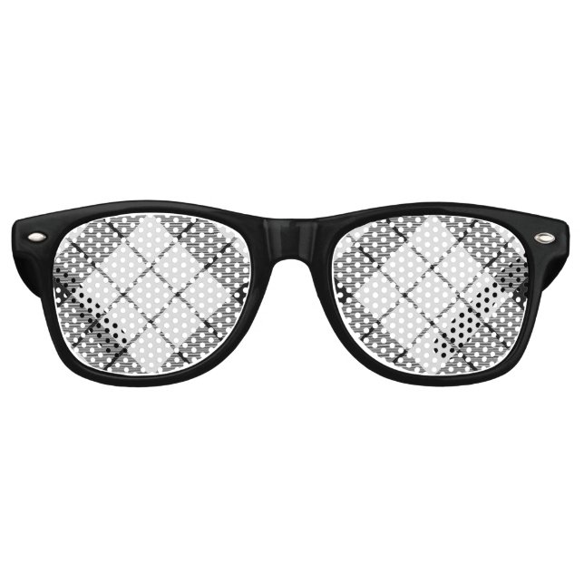Clan MacFarlane Black and White Tartan Retro Sunglasses (Front)