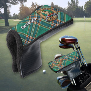 Clan MacFarlane Crest over Ancient Hunting Tartan Golf Head Cover
