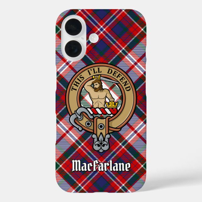 Clan MacFarlane Crest over Dress Tartan Case-Mate iPhone Case (Back)