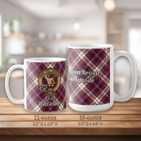Clan MacFarlane Crest over Dress Tartan