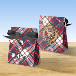 Clan MacFarlane Crest over Dress Tartan Favor Box