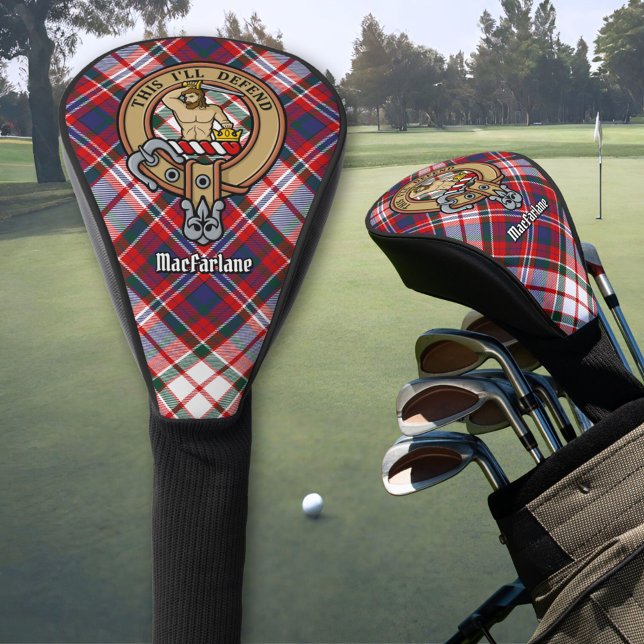Clan MacFarlane Crest over Dress Tartan Golf Head Cover (Creator Uploaded)