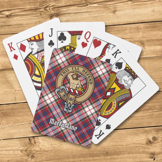 Clan MacFarlane Crest over Dress Tartan Playing Cards (Creator Uploaded)