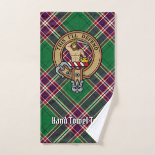 Clan MacFarlane Crest over Modern Hunting Tartan Bath Towel Set