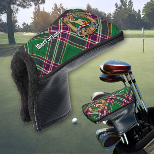 Clan MacFarlane Crest over Modern Hunting Tartan Golf Head Cover