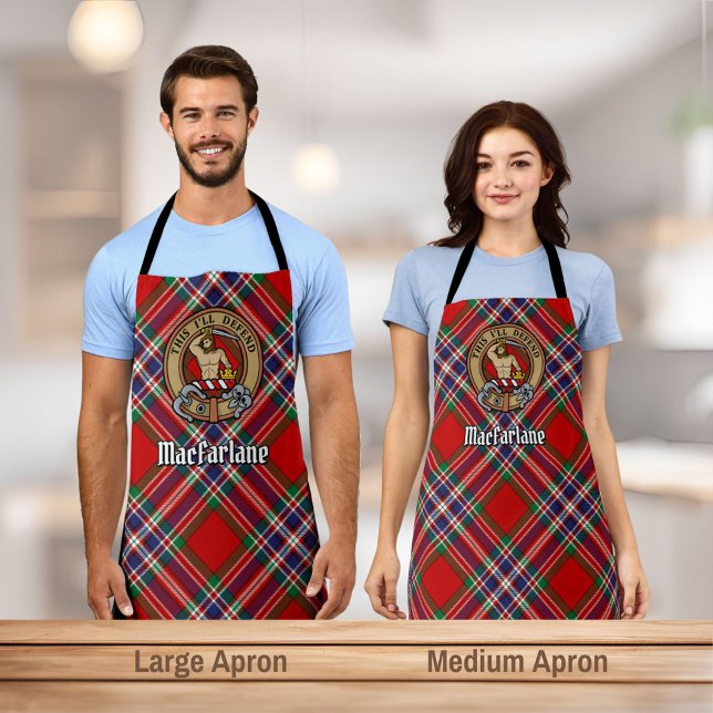 Clan MacFarlane Crest over Red Tartan Apron (Creator Uploaded)