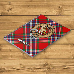 Clan MacFarlane Crest over Red Tartan Notebook