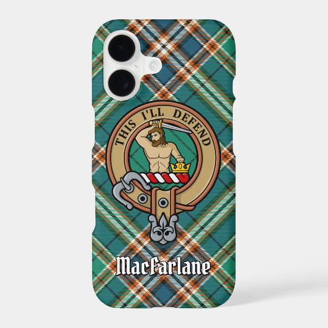 Clan MacFarlane Crest sur Tartan de chasse antique (Verso)