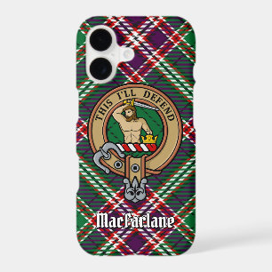 Clan MacFarlane Crest sur Tartan de chasse moderne