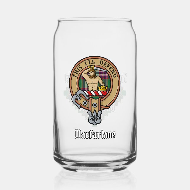Clan MacFarlane Crest sur Tartan de chasse moderne (Recto)