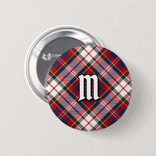 Clan MacFarlane Dress Tartan 2 Inch Round Button (Front & Back)