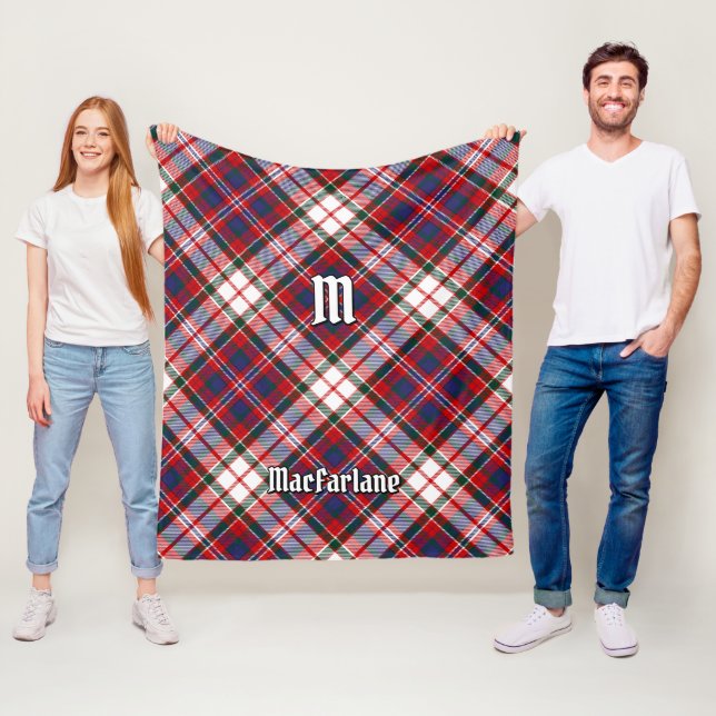 Clan MacFarlane Dress Tartan Fleece Blanket (In Situ)