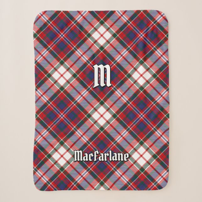 Clan MacFarlane Dress Tartan Sherpa Blanket (Front)