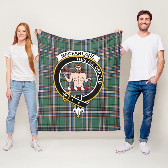Clan MacFarlane Hunting Modern Tartan Plaid Fleece Blanket (In Situ)