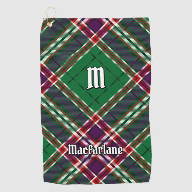Clan MacFarlane Modern Hunting Tartan Golf Towel (Front)