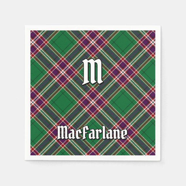 Clan MacFarlane Modern Hunting Tartan Napkin (Front)