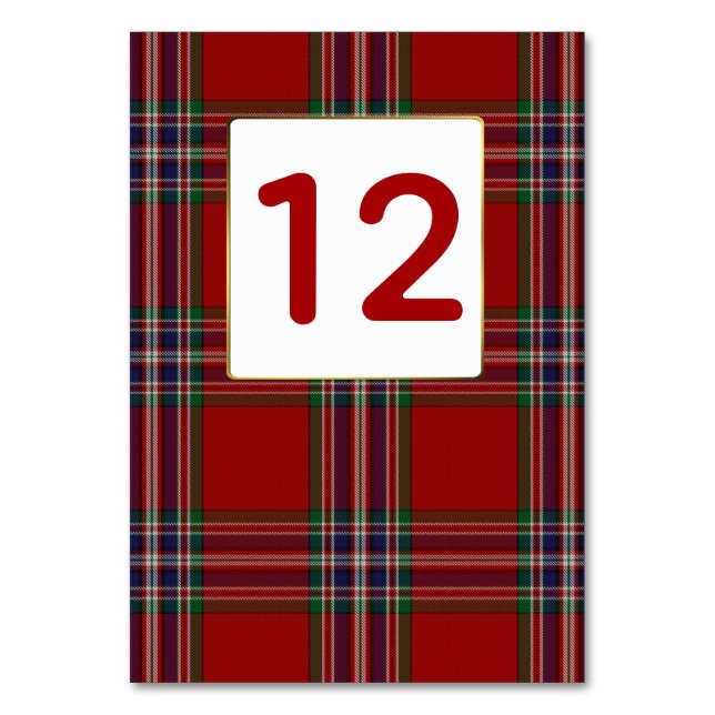 Clan MacFarlane Plaid Mariage Numéro de table (Par défaut)