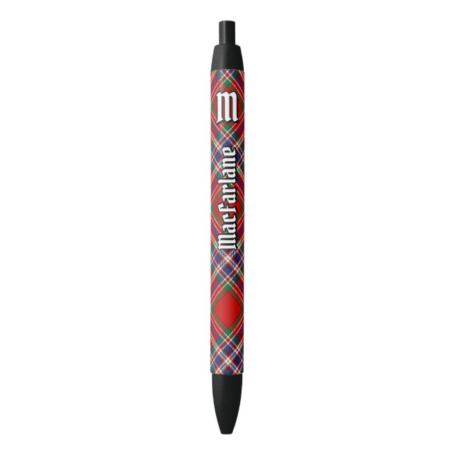 Clan MacFarlane Red Tartan Black Ink Pen (Front Vertical)