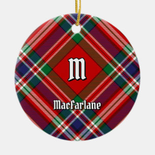 Clan MacFarlane Red Tartan Ceramic Ornament