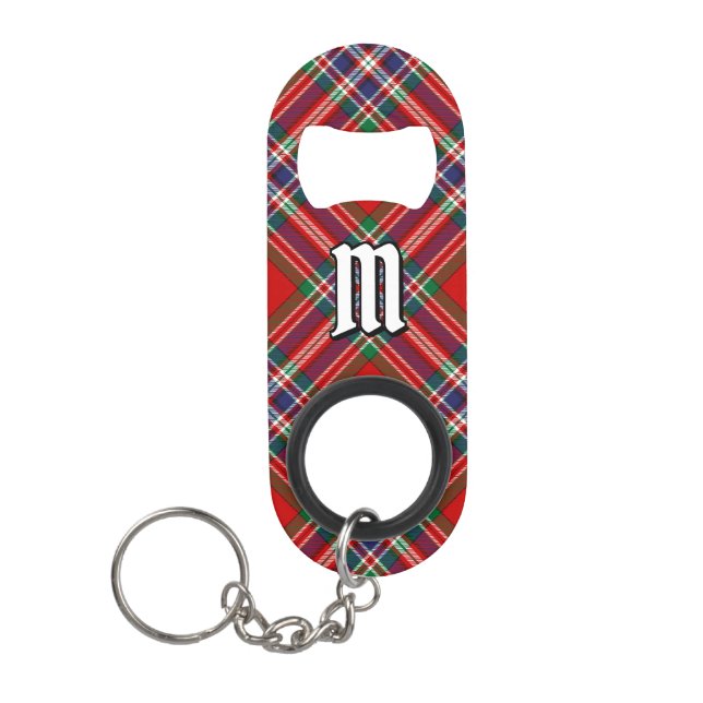 Clan MacFarlane Red Tartan Keychain Bottle Opener (Front)