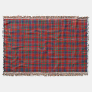 Clan MacFarlane Tartan Red and Blue Scottish Plaid Throw Blanket
