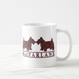Clan MacFarlane Tartan Scottish Scottie Dogs Coffee Mug