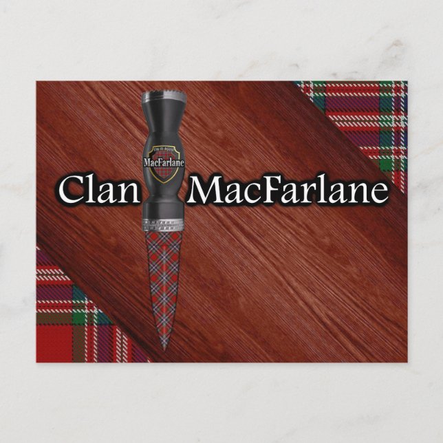 Clan MacFarlane Tartan Sgian Dubh Blade Postcard (Front)