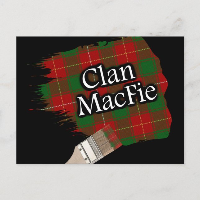 Clan MacFie Scottish Tartan Paint Brush Postcard (Front)
